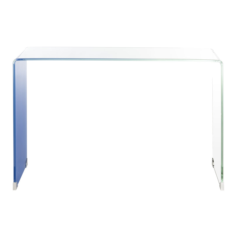 Euphemia 43.3'' Glass Console Table, Blue