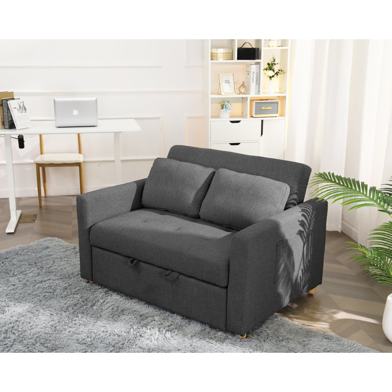 Canapé-lit inclinable de 48,8 po de largeur, Gris foncé
