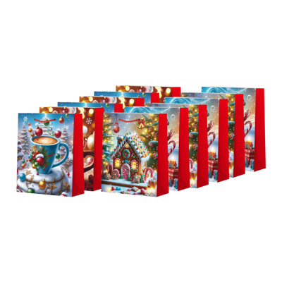 Ensemble de 12 sacs-cadeaux de Noël (très grand) (très grand)
