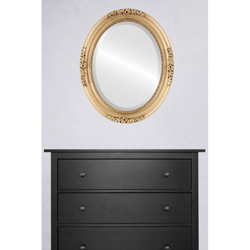 Vanita Wood Flat Wall Mirror, 27" H x 23" W