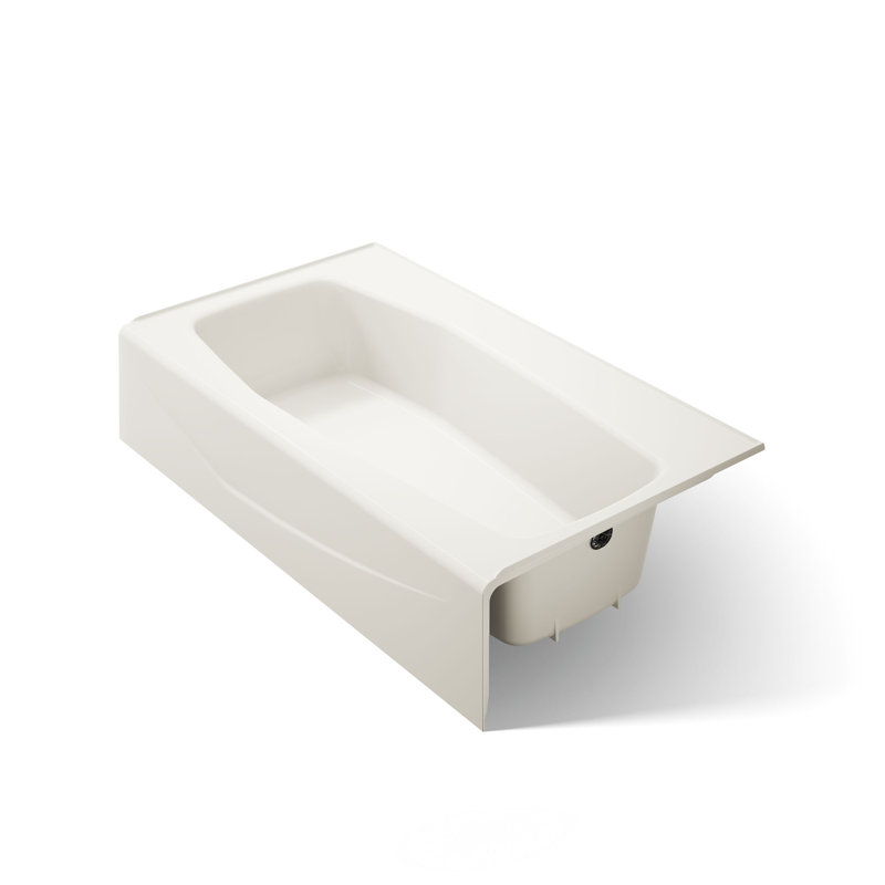 Villager 60" x 34-1/4" alcove bath, right drain, Biscuit, Right