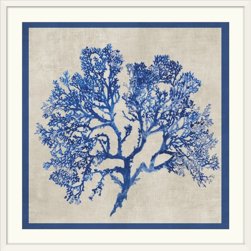 « i », impression Cobalt Coral, H 35 po x l 35 po x P 1,5 po, Toile