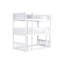 Lit simple superposé simple en bois d'hévéa blanc détachable avec échelles et barrières de sécurité pour chambre à coucher, taille triple, fabriquée en-1943912228