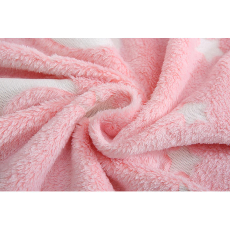 Glow in the Dark Moon Stars Throw, Pink