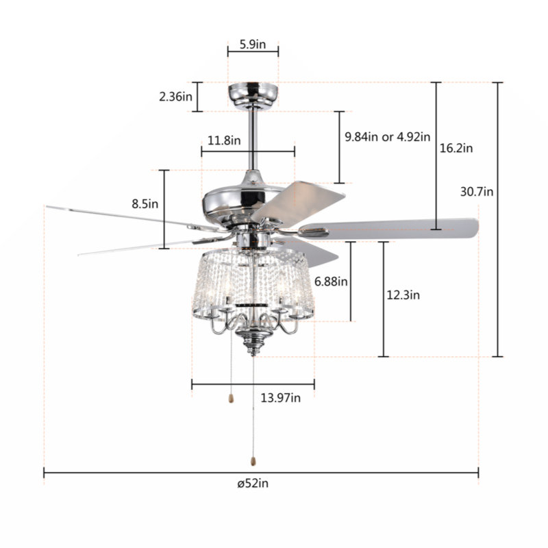Nandrin 52'' Ceiling Fan