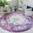 Brynlee Oriental Machine Made Power Loom Polypropylene Area Rug in Lavender/Light Blue-1468699607