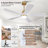 52 Inch Ceiling Fans with Lights and Remote Control, Wood Ceiling Fan for Patios Bedroom, Outdoor Gold Ceiling Fan with Lights, Noiseless DC Motor, Dimmable LED, 5 Solid Wood Blades-1847075472-1847075486