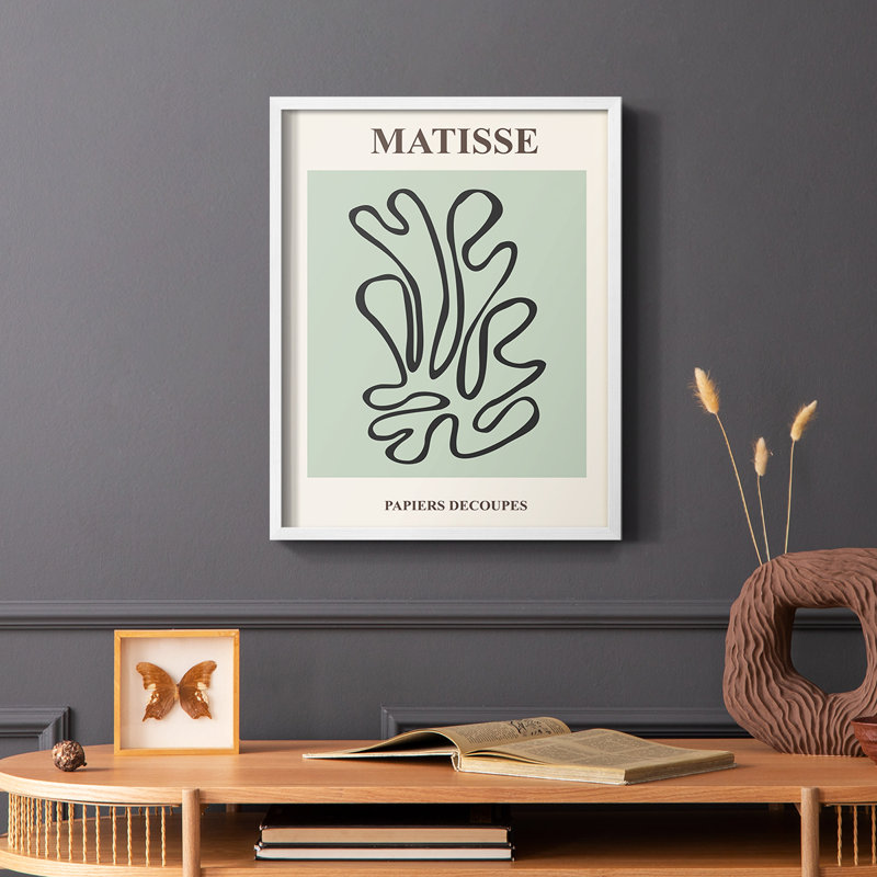 Matisse CXIV, reproduction encadrée - bois massif, Blanc, H 14 po x l 11 po