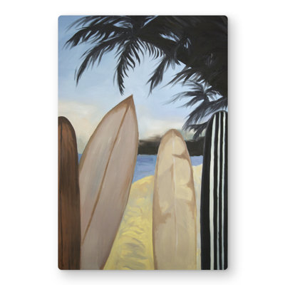 Surfboards - Blue American Metal Print for Home Decor