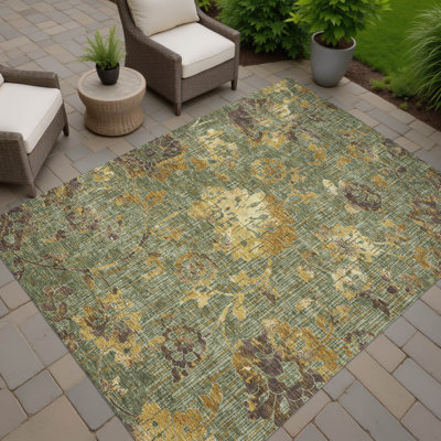 Tapis floral intérieur / extérieur lavable à la machine Chantille ACN2616