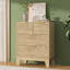 Commode à 4 tiroirs pour chambre à coucher, commode cannelée de 61 cm de large