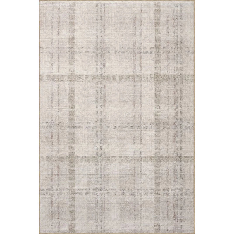 Cream Geometric Woven Base Washable Carpet, Runner 2'6" x 6'7"