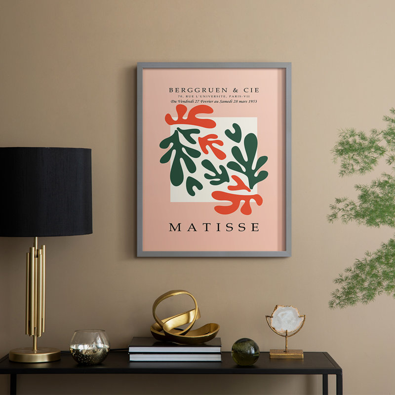 Matisse CDLXIX, reproduction d'art encadrée - bois massif, H 11 po x l 9 po, Gris