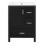 Ensemble de meuble-lavabo autoportant 24 po avec lavabo en céramique Rosella, 3 portes à fermeture douce-451180168