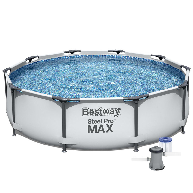 Plastic Round Inflatable Pool H x W x L , with Pump Included, 76cm H x 305cm W x 305cm L