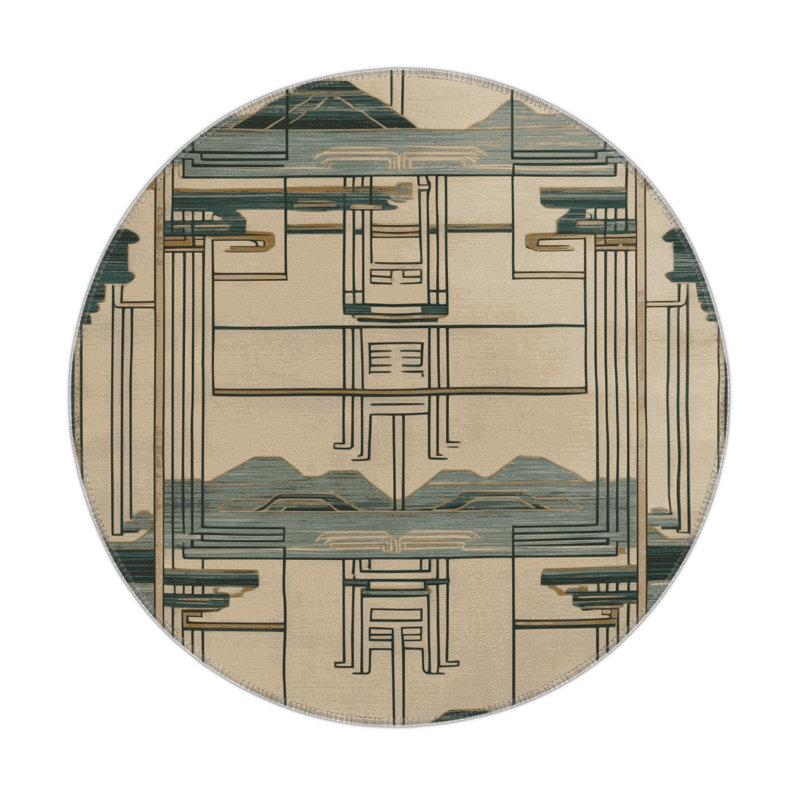 Tapis intérieur et extérieur ArtDeco, Rond 5 pi