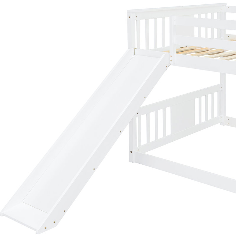 Lit double superposé blanc avec glissade robuste et attrayante