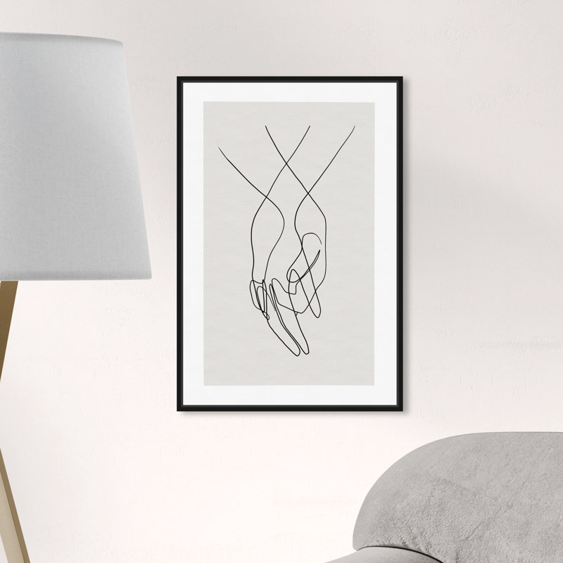 " Hands ", 24" H x 16" W , Black Framed Canvas