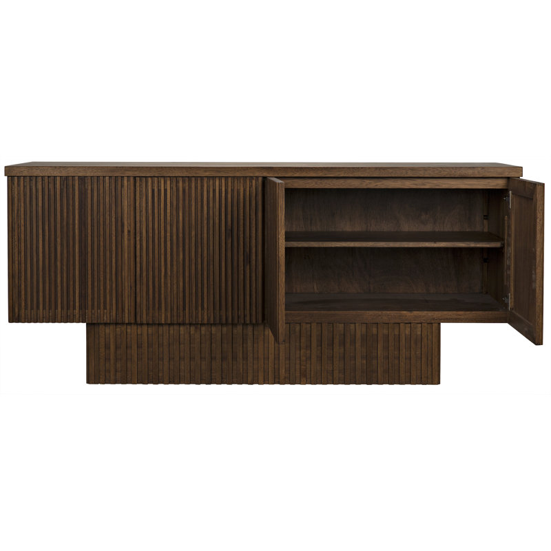 Noir Mr. Smith 77.5'' Dark Walnut Solid Wood Sideboard