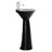 34.62" Tall Ceramic Circular Pedestal Bathroom Sink with Overflow-55036299