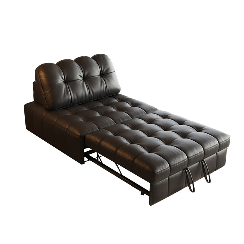 Coussin de canapé modulaire en similicuir noir