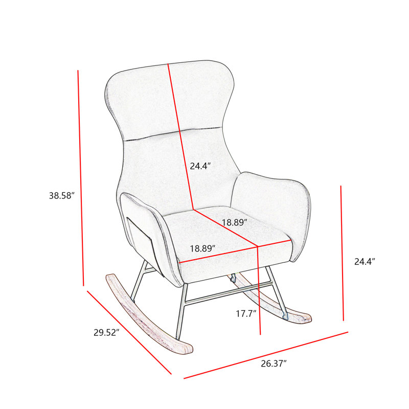 Fauteuil berçant beige Teddy