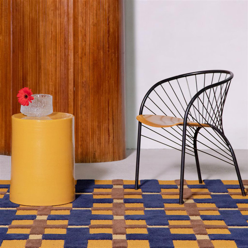 Wool Plaid Area Rug, Rectangle 4'7" x 6'7"
