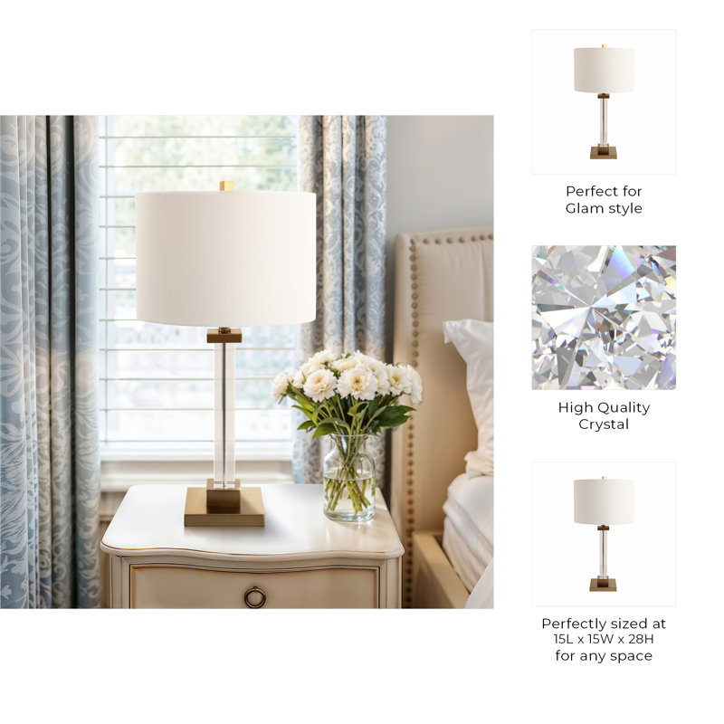 Sagebrook Home 28X15" Traditional Crystal Lamp, Clear