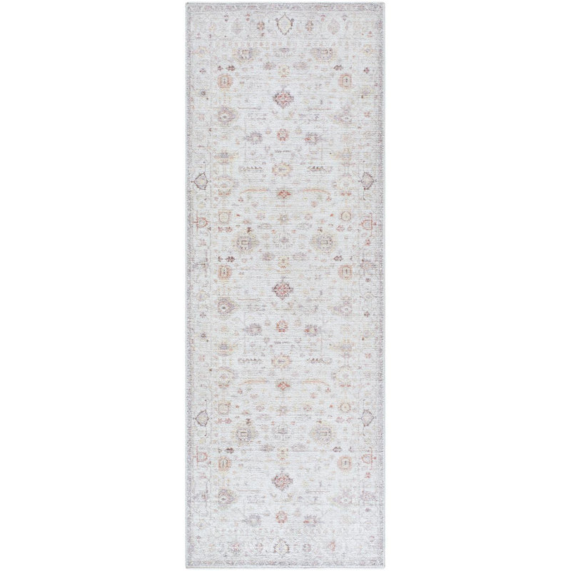 Our PNW Home x Livabliss Vintage Traditional Oriental Boho Ivory Rust Area Rug, Runner 2'8" x 10'