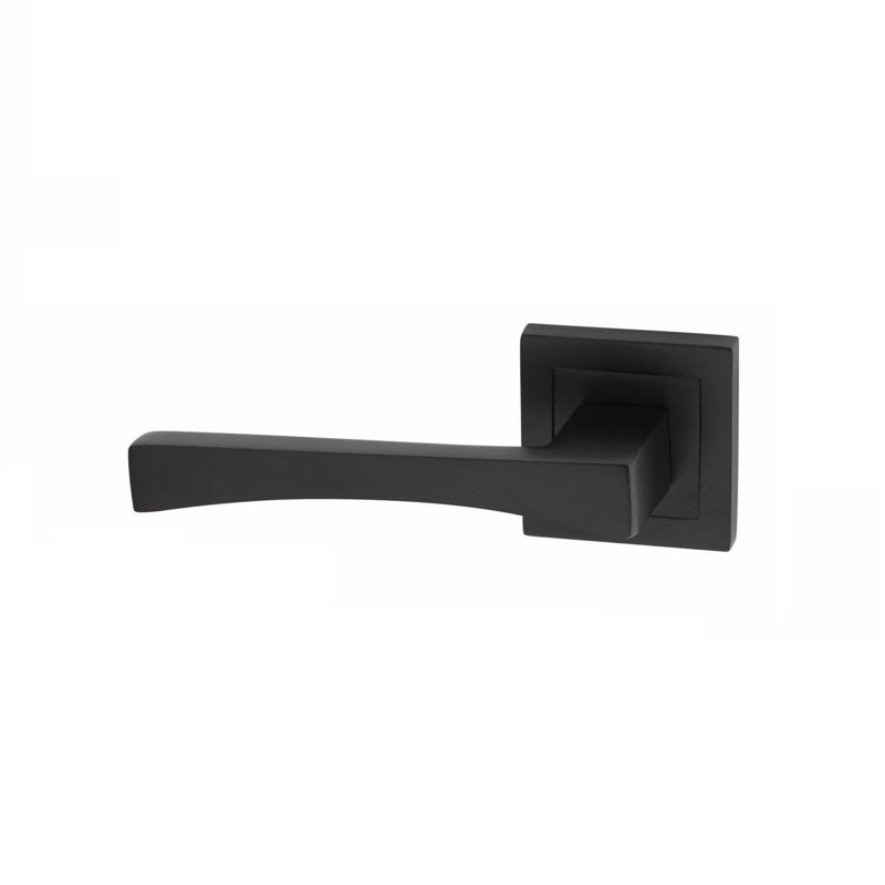  Wave Design Door Handles in Matt Black Finish with 3 Lever Lock, 2 Keys, Keyhole Escutcheon and 1 Pair Ball Bearing Hinges