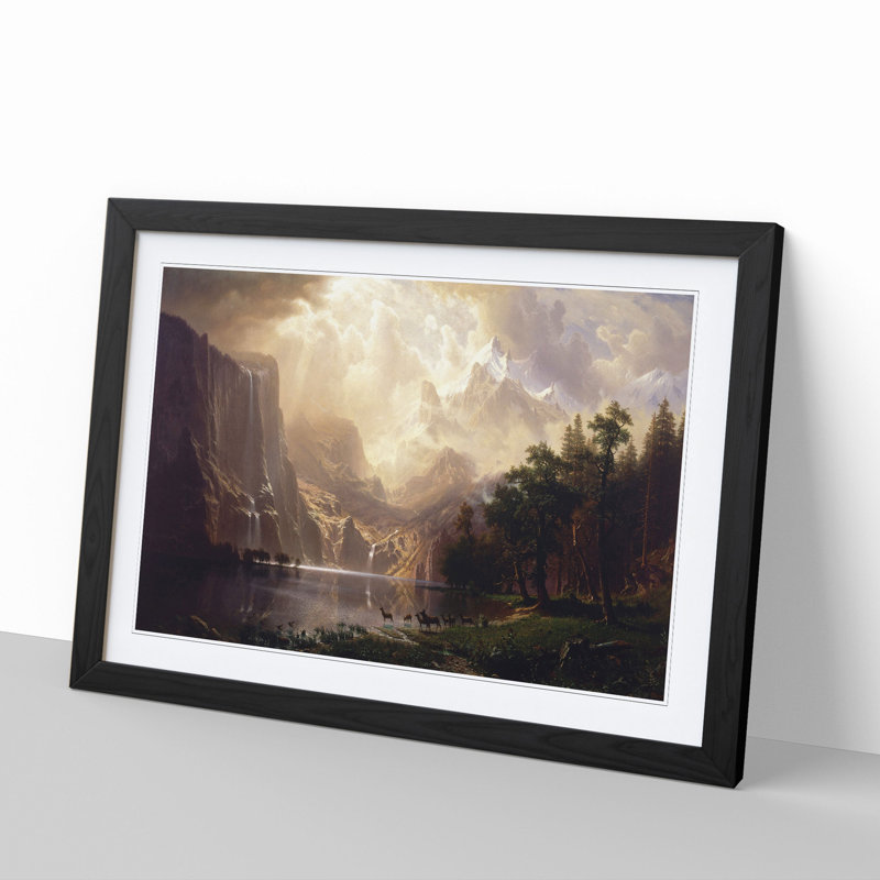 Among the Sierra Nevada by Albert Bierstadt - Picture Frame Graphic Art, 48cm H x 65cm W x 2cm D, Black Framed