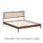 NTC Ruby Solid Wood Platform Bed with Natural Rattan Headboard and Silent Slats, Mid-Century Modern Style, 1000 Lb Capacity, No Box Spring Needed, Effortless Assembly Rattan Walnut-306799106-306799104