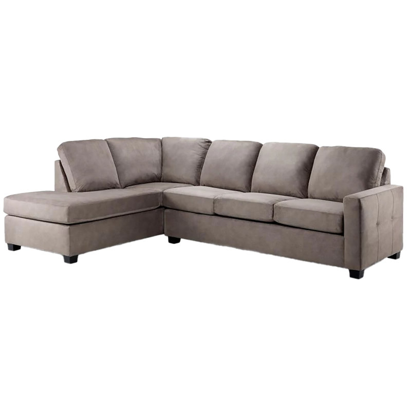 Alexius L-Shaped Upholstered Sectional, Beige(LHF), Left Hand Facing, Beige Polyester