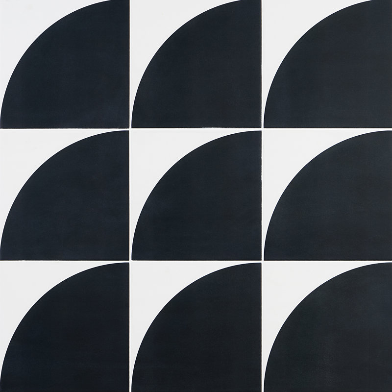 Carrelage mural en porcelaine à motif encaustique 8 "x 8" Stacy Garcia Victoria, Noir, 8" W x 8" L