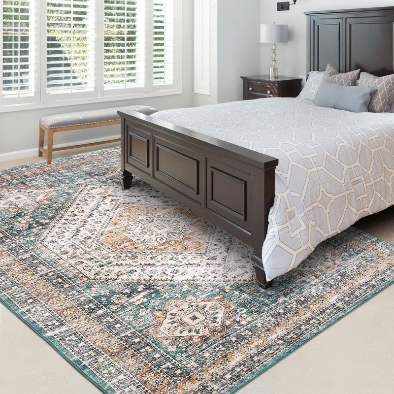 Rectangle Abstract Washable Area Rug, Brown, Rectangle 200 x 290 cm