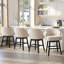 Tabouret de comptoir pivotant en similicuir de 26,4 po avec pieds en bois massif-1082600042-1095359779