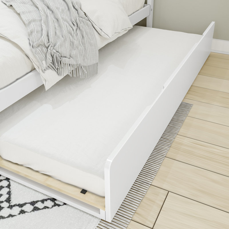 Brubaker Solid Wood Panel Bed, Double, Blanc