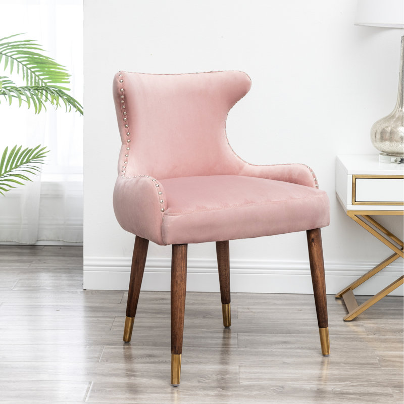 Fauteuil contemporain en velours rose - Chaise avec mousse dense, dossier, pieds noirs rembourrés de mousse électrolytique