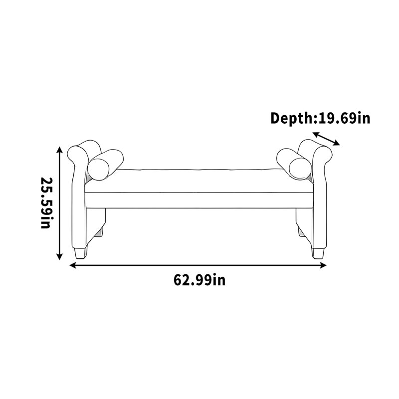 Monetta, 25.59" H x 62.99" W x 19.69" D