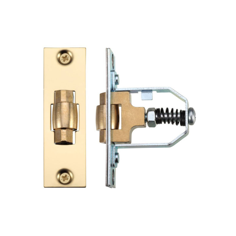 Adjustable Roller Latch, Polished Brass
