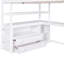 Lit mezzanine double blanc avec bureau, tablettes et amplement de rangement --1755786852-1755786853