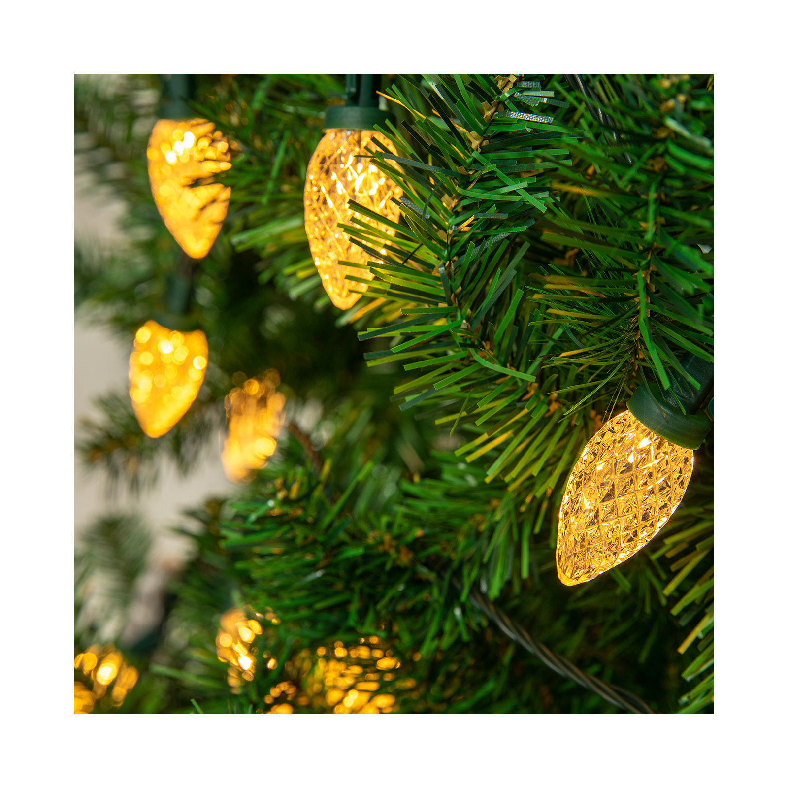 C9 LED Christmas String Lights, Warm White, 100