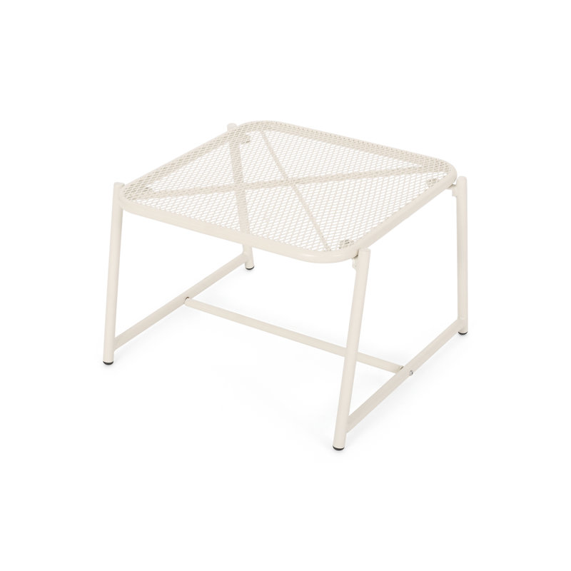 Table d'appoint d'extérieur pour patio, H 13,25 po x l 19,5 po x P 18 po, Blanc mat