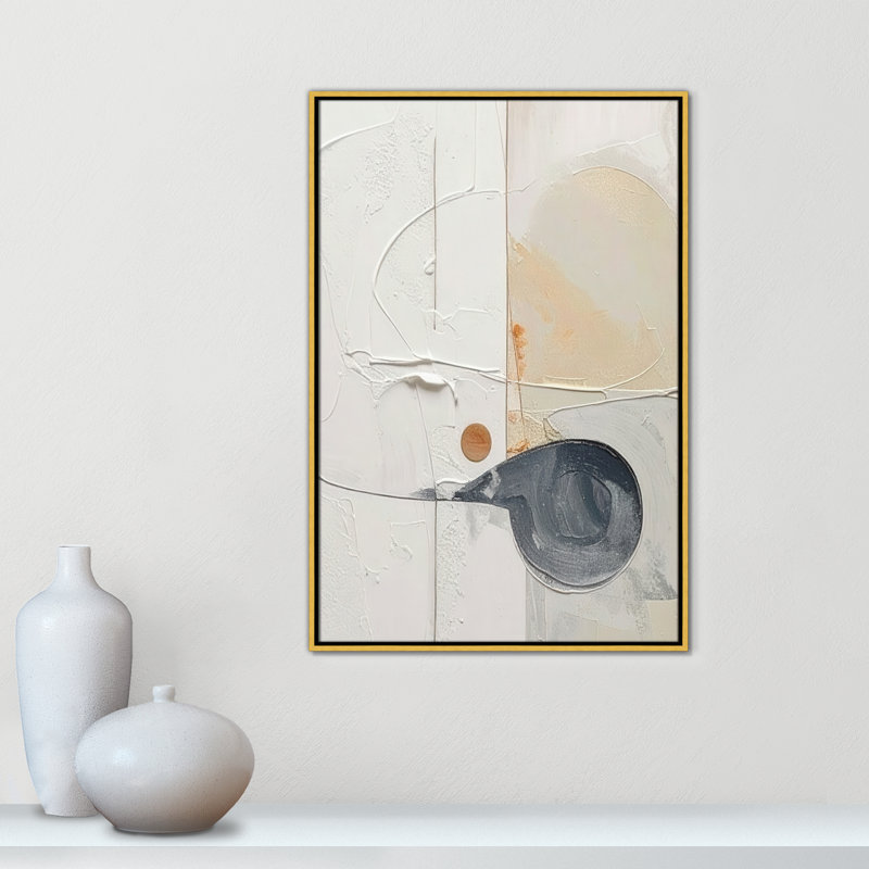 «Plastering III» par Alonza Saunders, Toile avec cadre, L 25,5 po x H 37,5 po, Flotteur doré