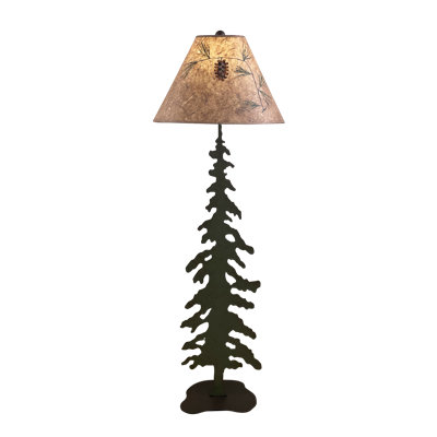 Rugged Pine Iron Pine Tree Floor Lamp