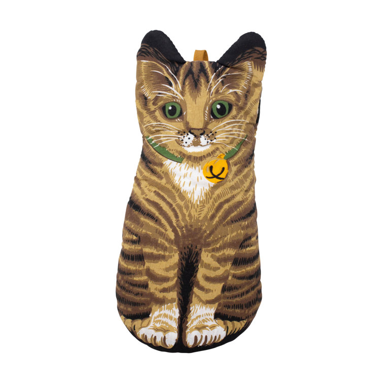 Tabby Cat Green Oven Mitts Cute Silicone Paw Print Kitchen 