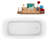 59" Streamline Freestanding Soaking Acrylic Bathtub With Drain and Bamboo Tray-1450143866