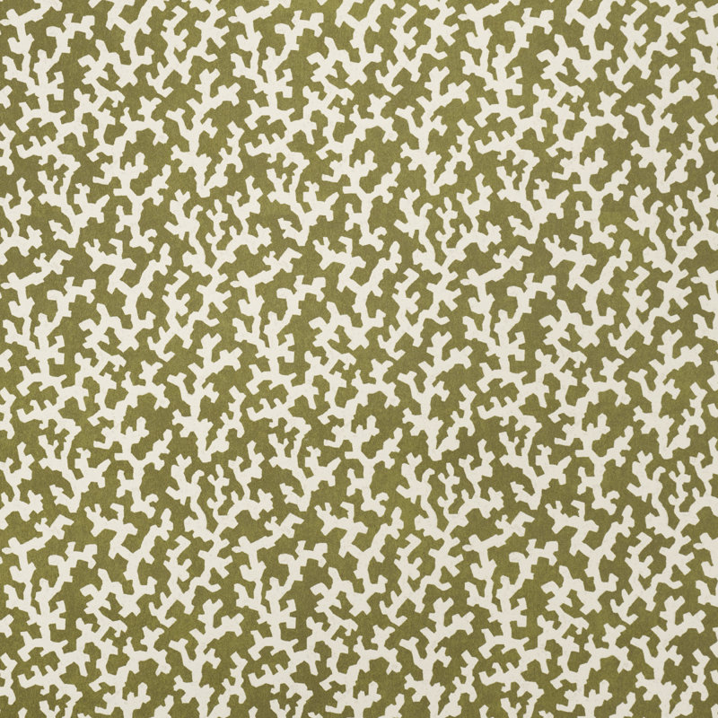 Schumacher X Veere Grenney Folly Wallpaper, Olive
