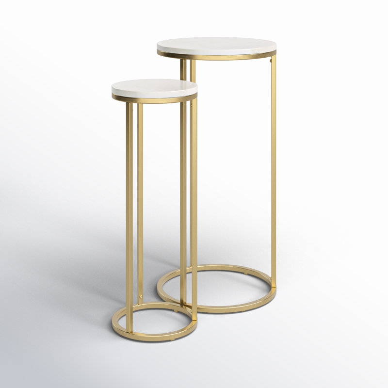 Tables gigognes de 25 po Vincie, Doré