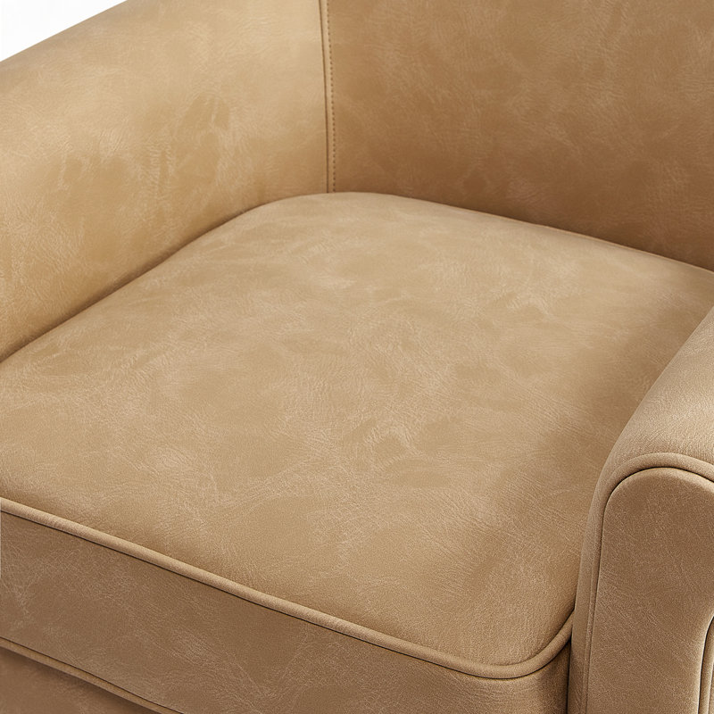 Fauteuil d'appoint pivotant en similicuir, Brun miel